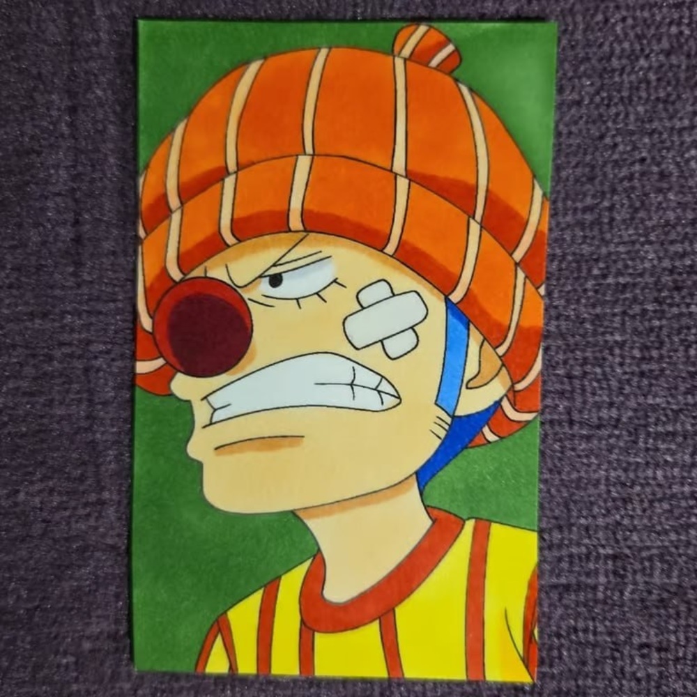 Orange Striped Beanie Character Art Print - Home Art